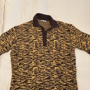 MENs Zara Black and Yellow Polo Shirt